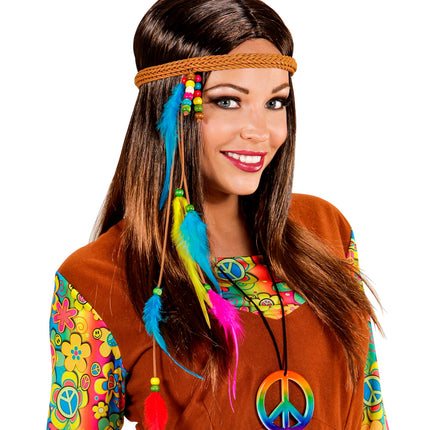 e-carnavalskleding-SYK Regenboog hippie halskettingen