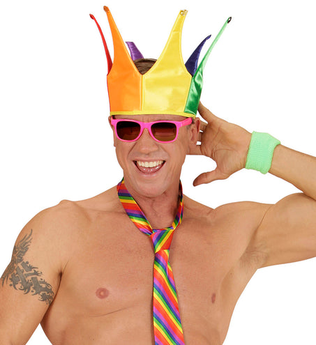 e-carnavalskleding-SYK Regenboog hoed kroon multikleuren