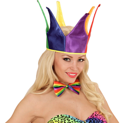 e-carnavalskleding-SYK Regenboog hoed kroon multikleuren
