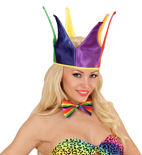 e-carnavalskleding-SYK Regenboog hoed kroon multikleuren