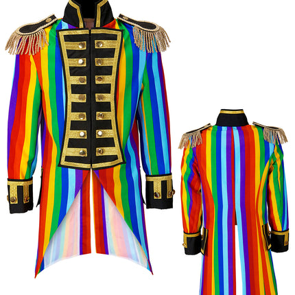 e-carnavalskleding-SYK Regenboog Jaquard parade show slipjas