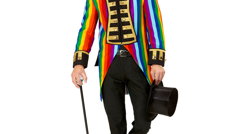 e-carnavalskleding-SYK Regenboog Jaquard parade show slipjas