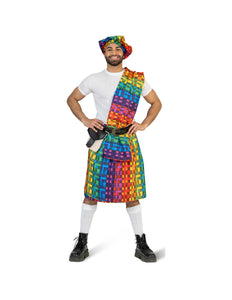 e-carnavalskleding-SYK Regenboog kilt heren Schots