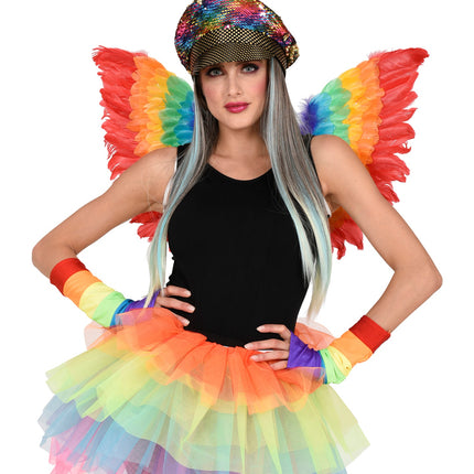 e-carnavalskleding-SYK Regenboog pet met haar