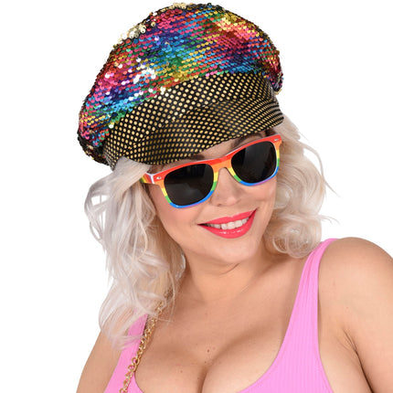 e-carnavalskleding-SYK Regenboog pet met haar