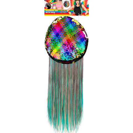 e-carnavalskleding-SYK Regenboog pet met haar