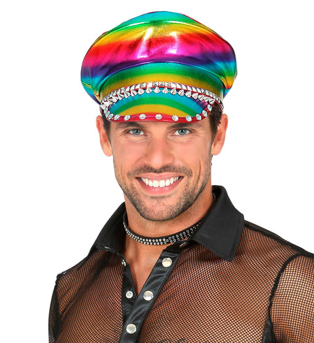 e-carnavalskleding-SYK Regenboog pet met studs
