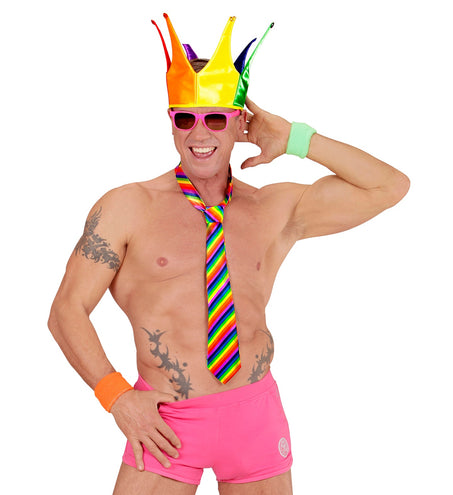 e-carnavalskleding-SYK Regenboog stropdas