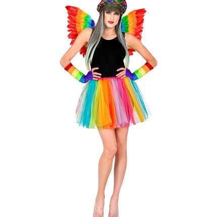 e-carnavalskleding-SYK Regenboog tutu meerkleurig dames