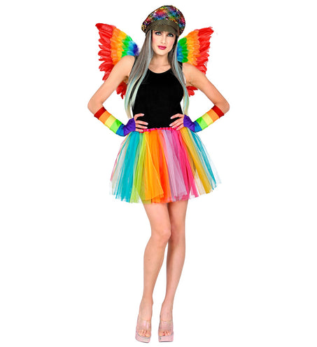 e-carnavalskleding-SYK Regenboog tutu meerkleurig dames