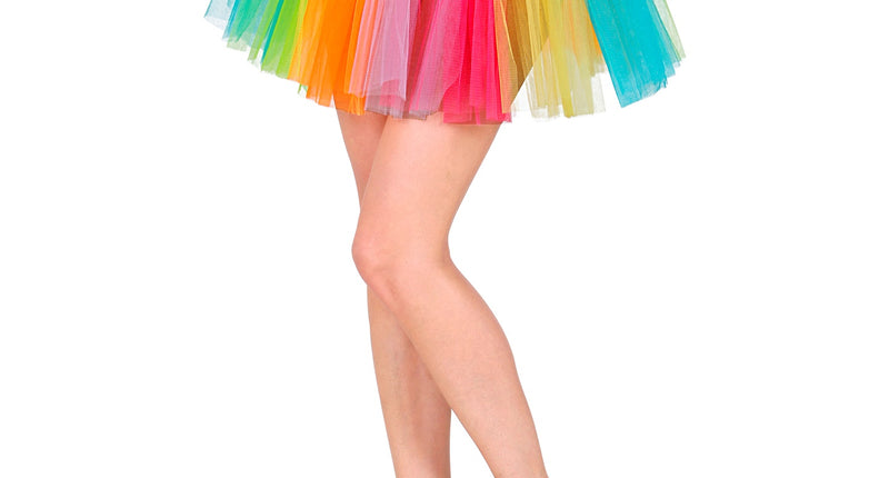 e-carnavalskleding-SYK Regenboog tutu meerkleurig dames