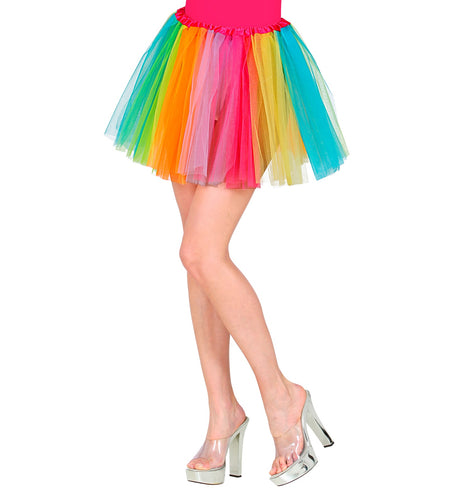 e-carnavalskleding-SYK Regenboog tutu meerkleurig dames