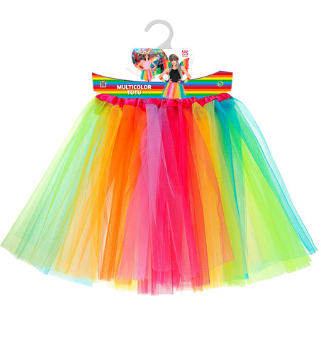 e-carnavalskleding-SYK Regenboog tutu meerkleurig dames
