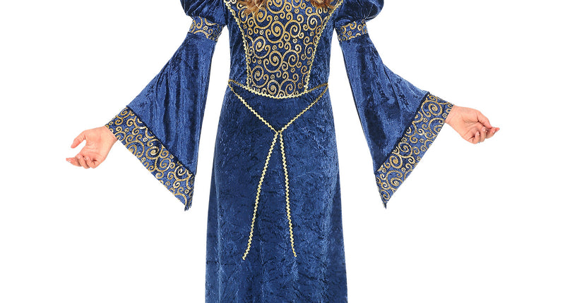 e-carnavalskleding-SYK Renaissance jurk blauw