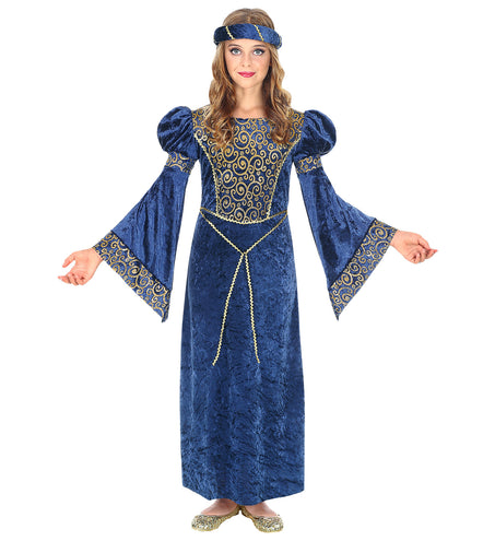 e-carnavalskleding-SYK Renaissance jurk blauw