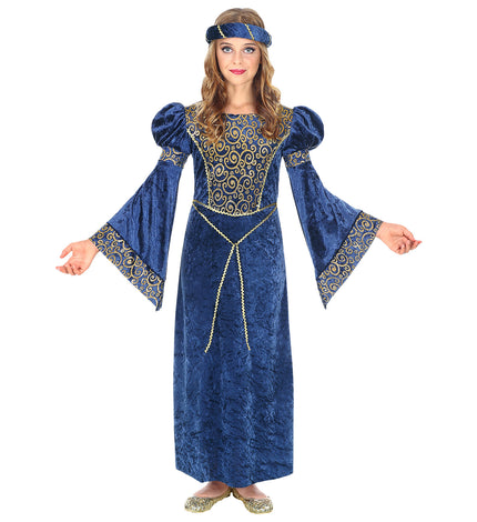 e-carnavalskleding-SYK Renaissance jurk blauw