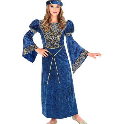 e-carnavalskleding-SYK Renaissance jurk blauw