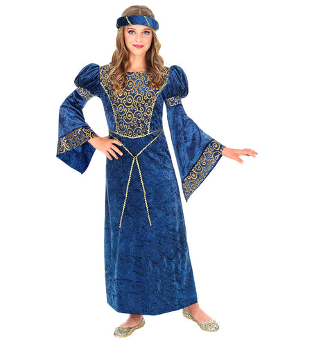 e-carnavalskleding-SYK Renaissance jurk blauw