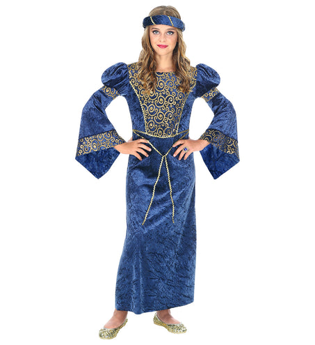e-carnavalskleding-SYK Renaissance jurk blauw
