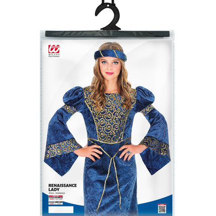 e-carnavalskleding-SYK Renaissance jurk blauw