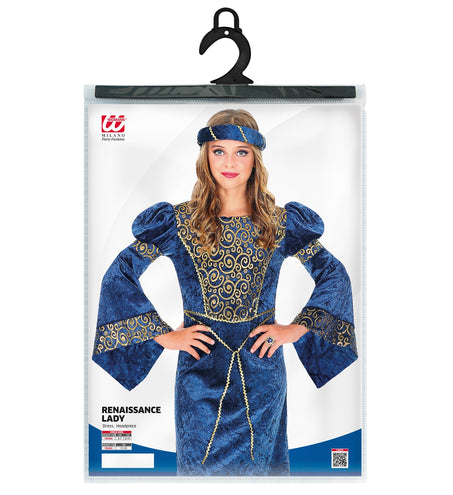 e-carnavalskleding-SYK Renaissance jurk blauw