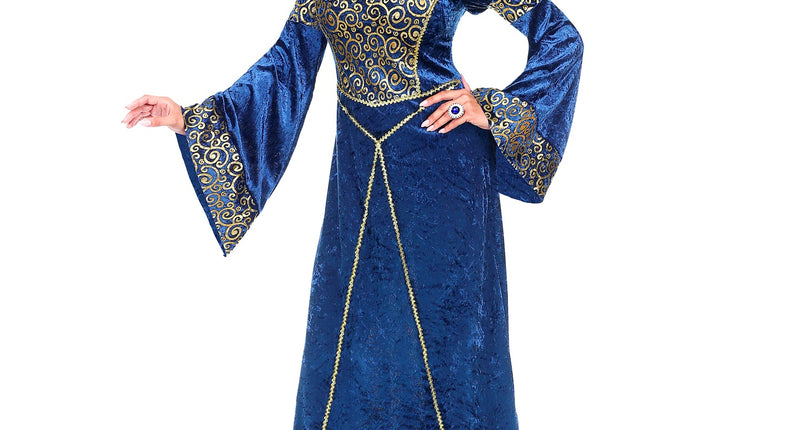 e-carnavalskleding-SYK Renaissance kostuum blauw