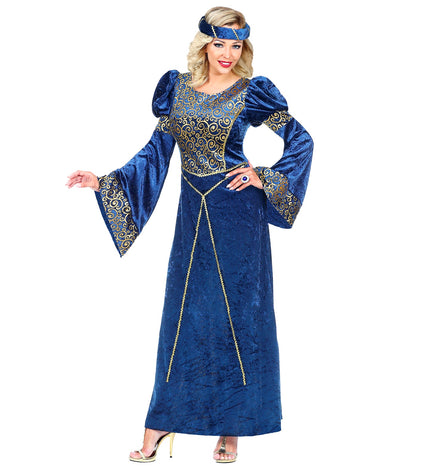 e-carnavalskleding-SYK Renaissance kostuum blauw
