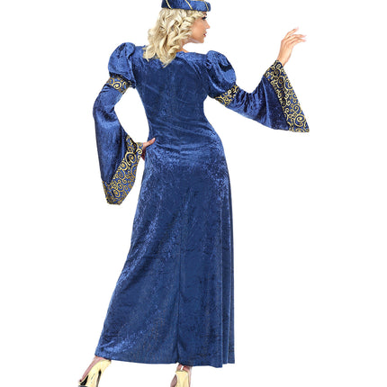 e-carnavalskleding-SYK Renaissance kostuum blauw