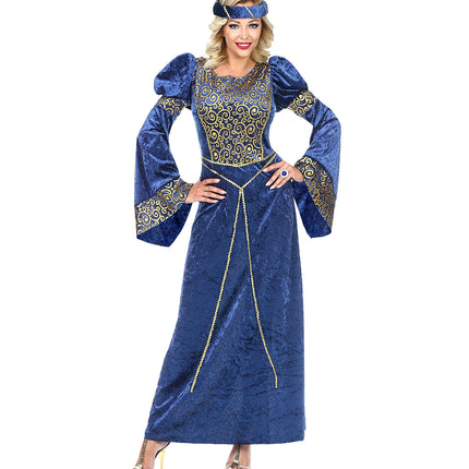 e-carnavalskleding-SYK Renaissance kostuum blauw