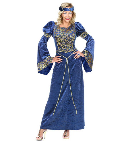 e-carnavalskleding-SYK Renaissance kostuum blauw