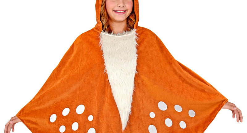 e-carnavalskleding-SYK Rendier poncho met muts kinderen