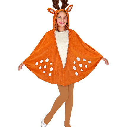 e-carnavalskleding-SYK Rendier poncho met muts kinderen