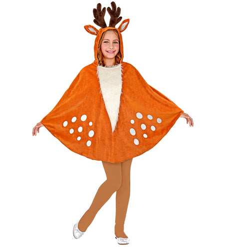 e-carnavalskleding-SYK Rendier poncho met muts kinderen