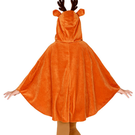 e-carnavalskleding-SYK Rendier poncho met muts kinderen