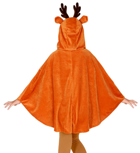 e-carnavalskleding-SYK Rendier poncho met muts kinderen