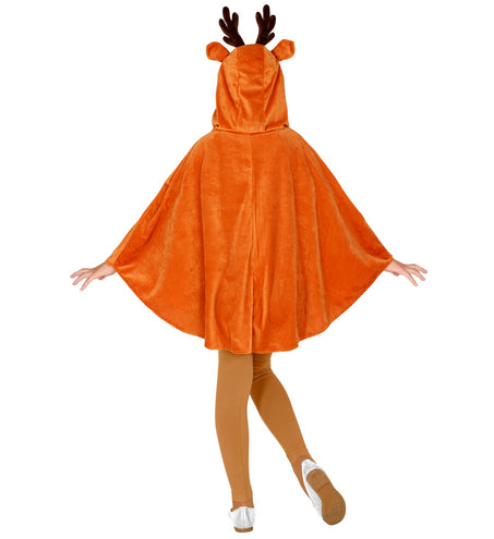 e-carnavalskleding-SYK Rendier poncho met muts kinderen