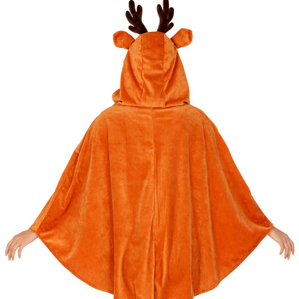 e-carnavalskleding-SYK Rendier poncho met muts volwassenen
