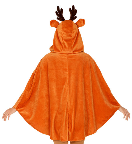 e-carnavalskleding-SYK Rendier poncho met muts volwassenen