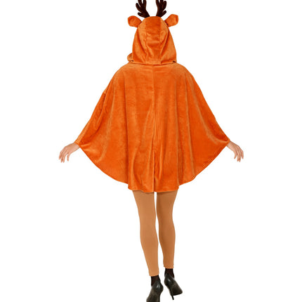 e-carnavalskleding-SYK Rendier poncho met muts volwassenen