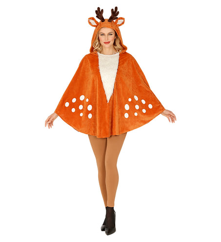 e-carnavalskleding-SYK Rendier poncho met muts volwassenen