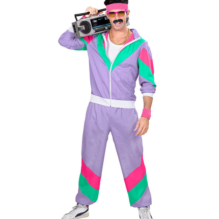 e-carnavalskleding-SYK Retro trainingspak paars