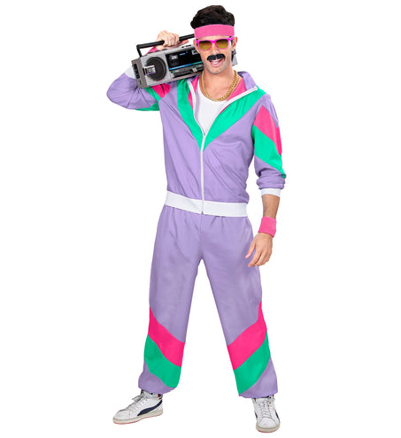 e-carnavalskleding-SYK Retro trainingspak paars