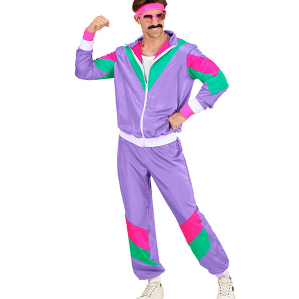 e-carnavalskleding-SYK Retro trainingspak paars