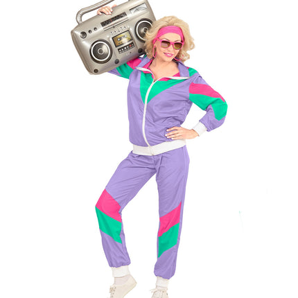 e-carnavalskleding-SYK Retro trainingspak paars