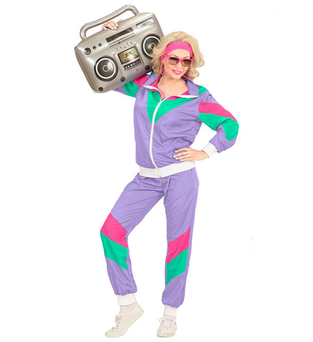e-carnavalskleding-SYK Retro trainingspak paars