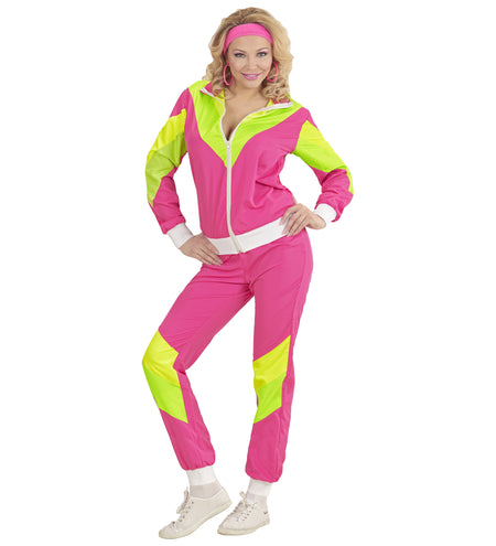 e-carnavalskleding-SYK Retro trainingspak roze/geel