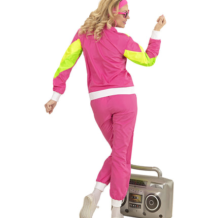 e-carnavalskleding-SYK Retro trainingspak roze/geel