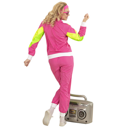 e-carnavalskleding-SYK Retro trainingspak roze/geel