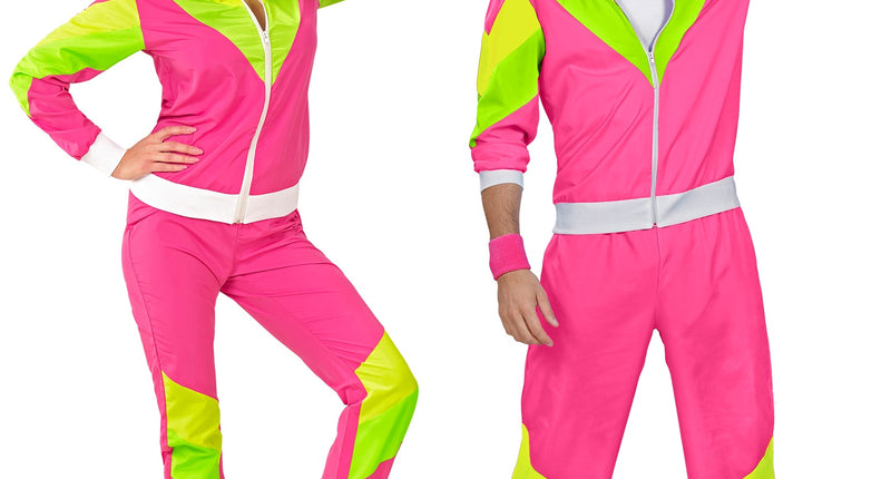 e-carnavalskleding-SYK Retro trainingspak roze/geel