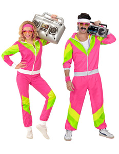 e-carnavalskleding-SYK Retro trainingspak roze/geel